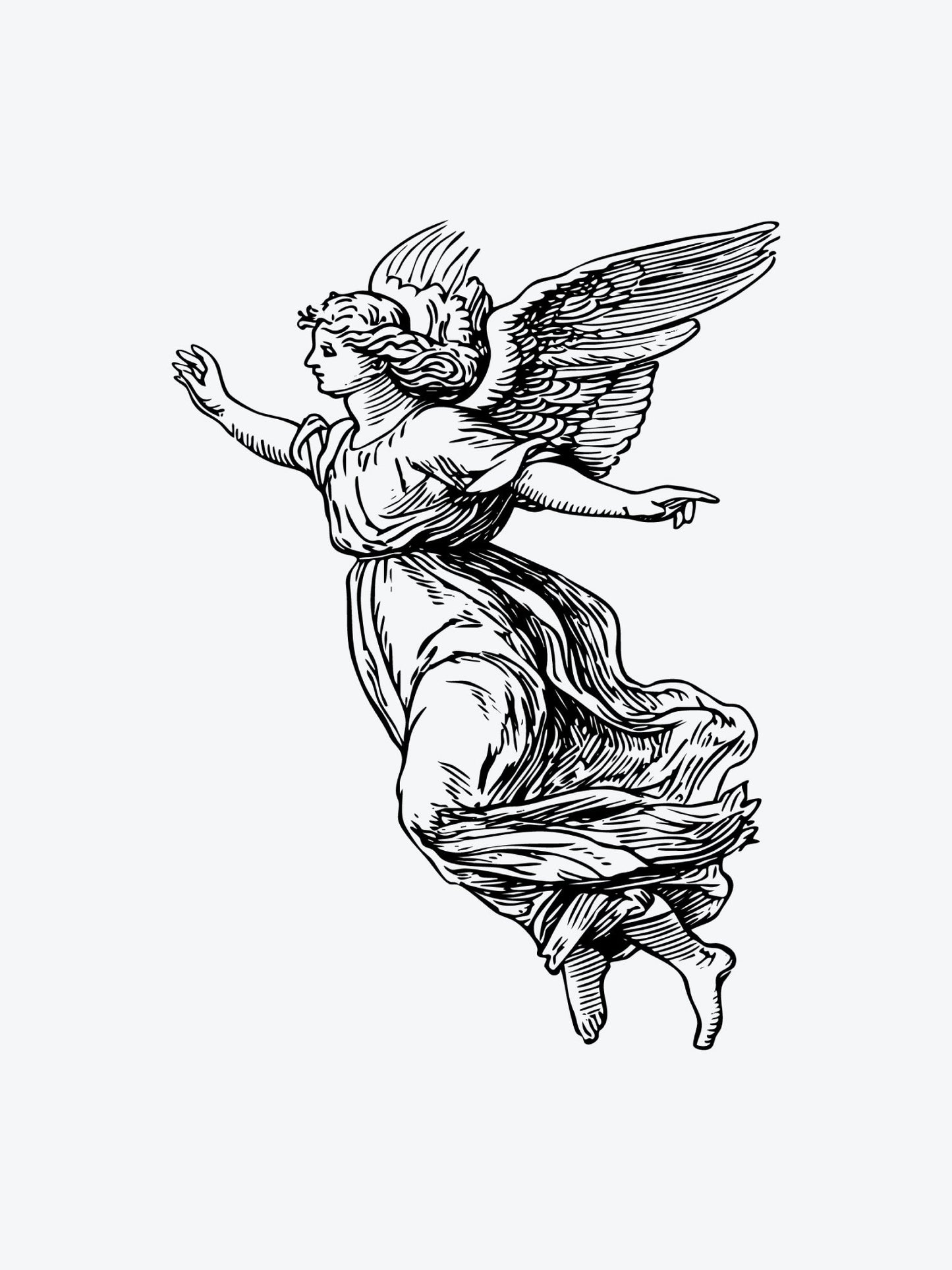 Flying Angel temporary tattoo
