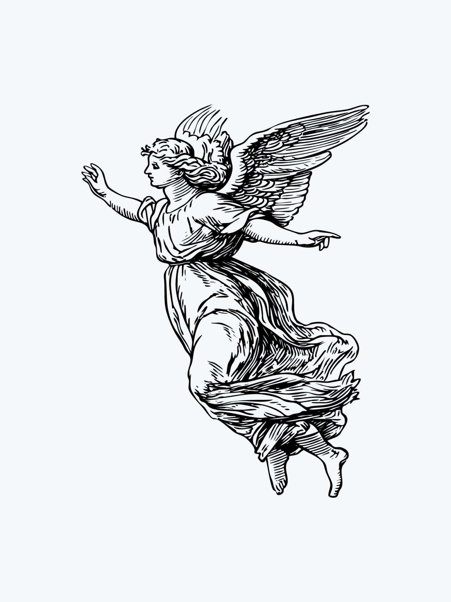 Flying Angel temporary tattoo