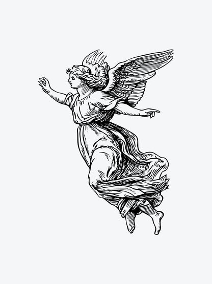 Flying Angel temporary tattoo