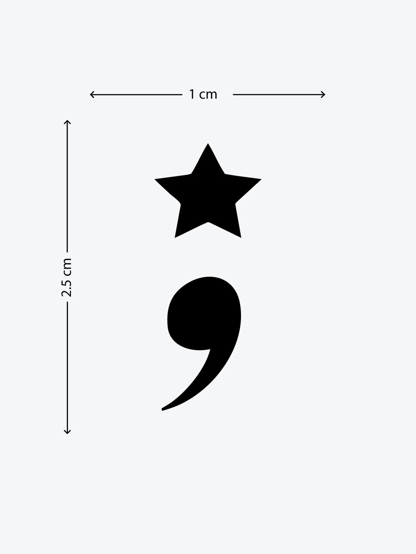 Semikolon temporary tattoo