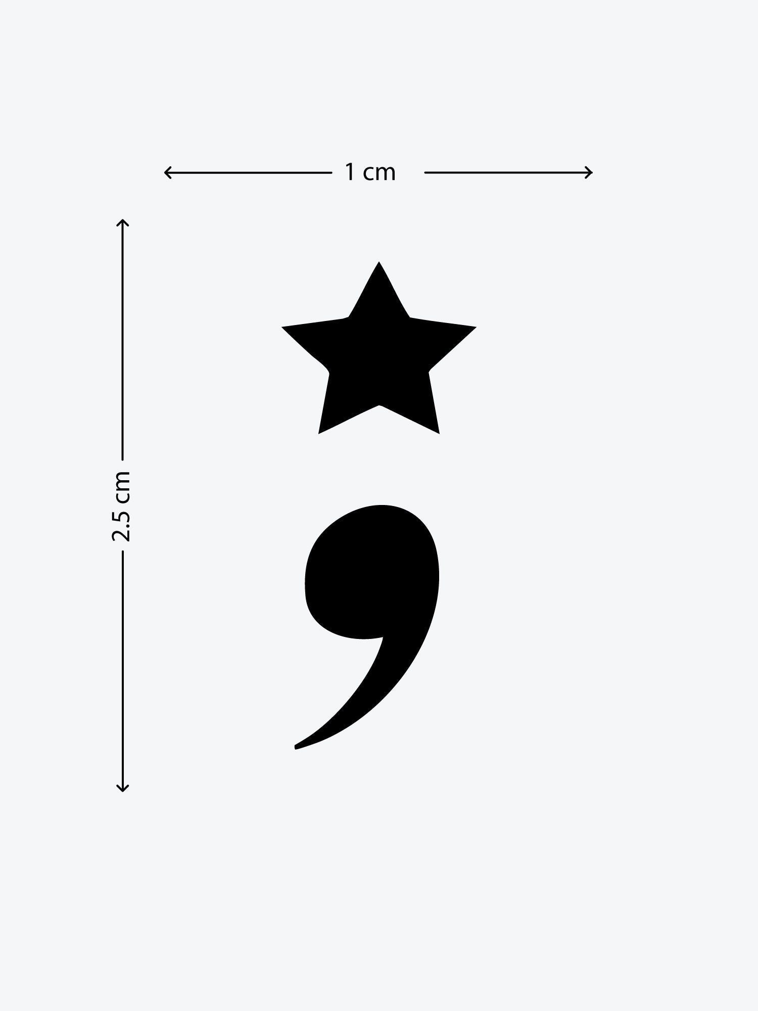Semikolon temporary tattoo