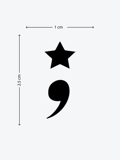 Semikolon temporary tattoo