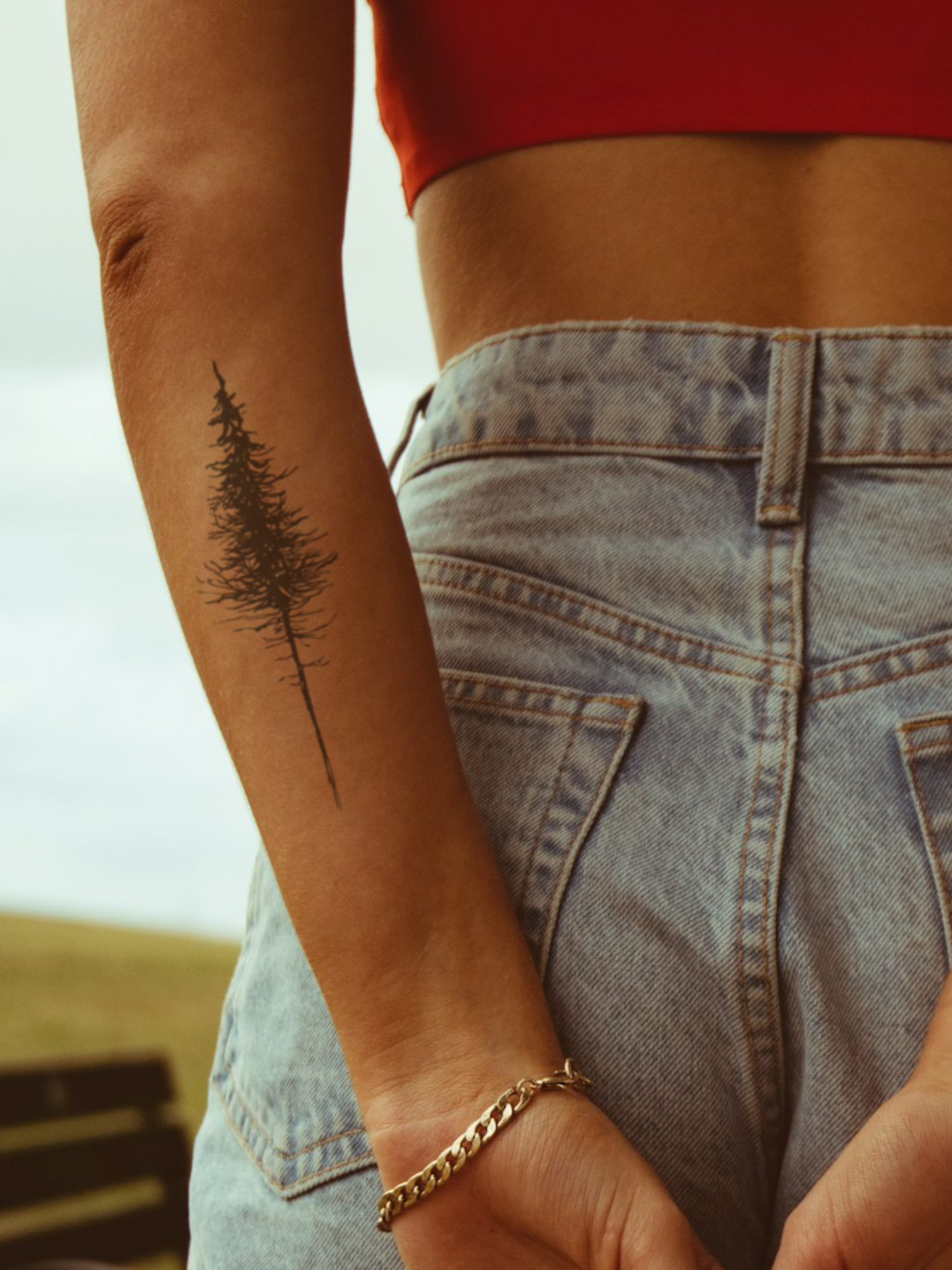 Fine Tree temporary tattoo