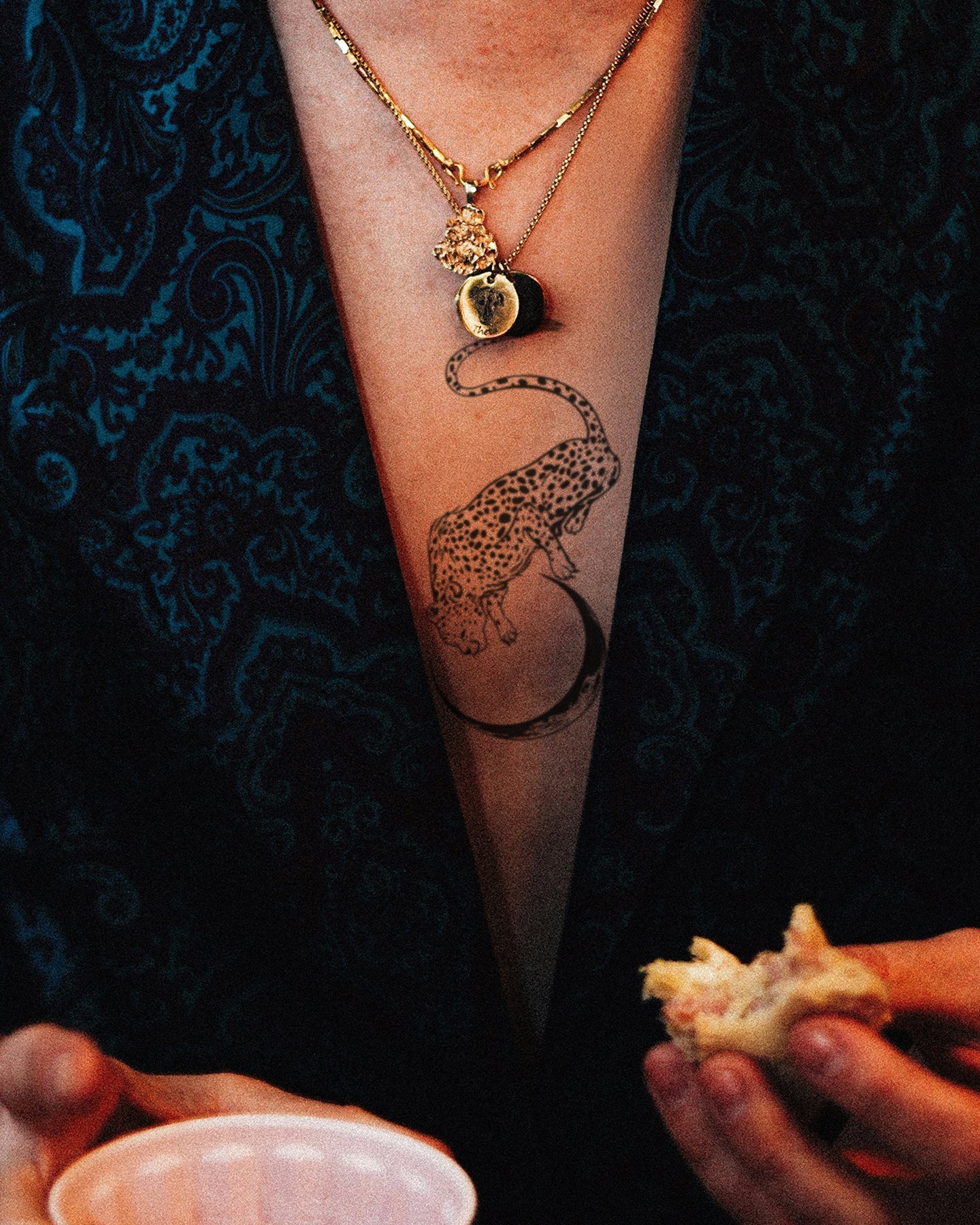 Floating Cheetah temporary tattoo