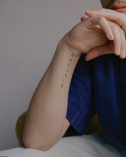 Fluid Words temporary tattoo