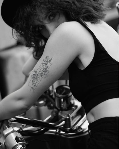 Framed Smoke temporary tattoo