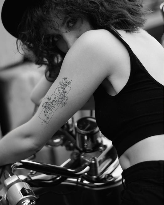 Framed Smoke temporary tattoo