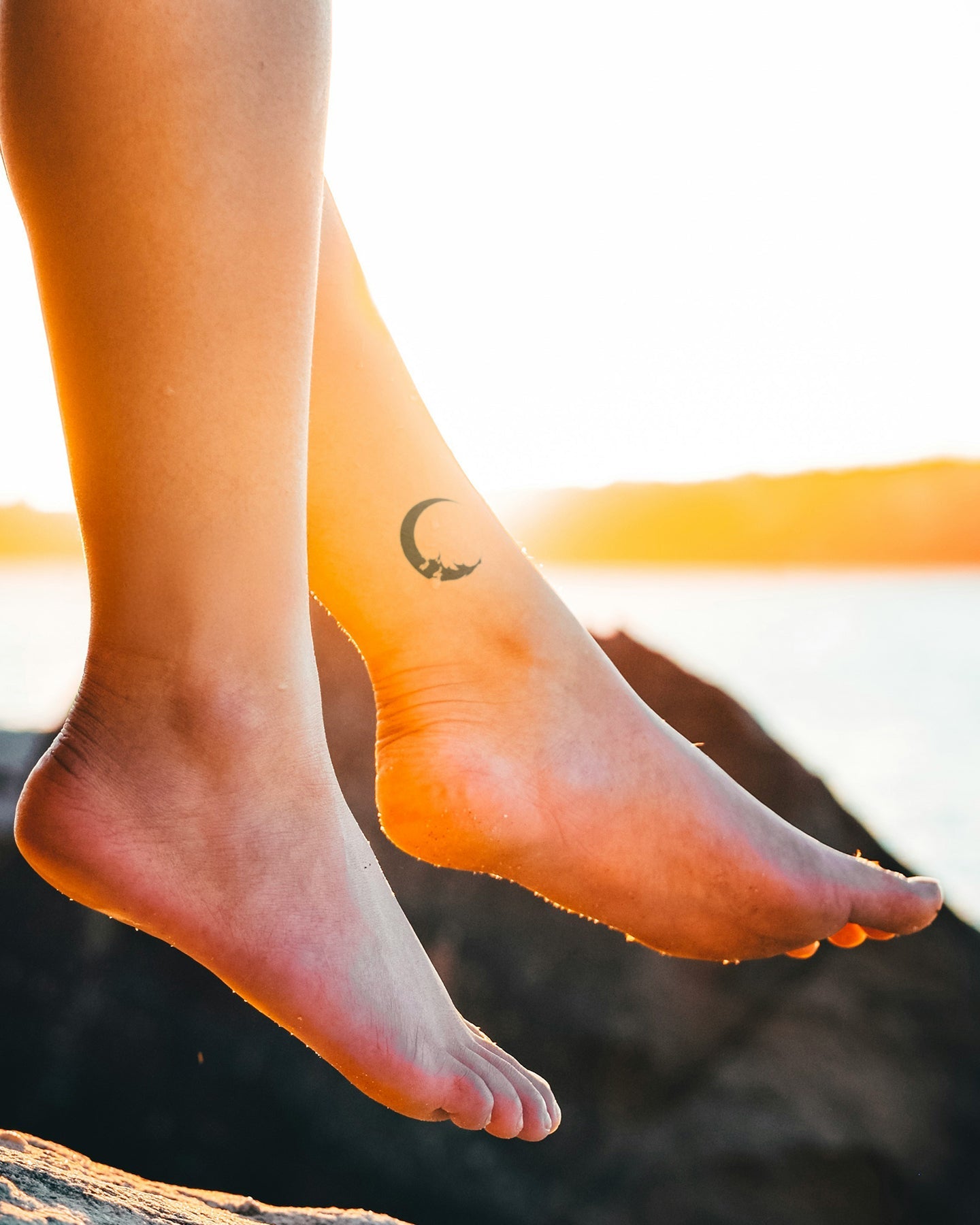 Glitchy Moon temporary tattoo