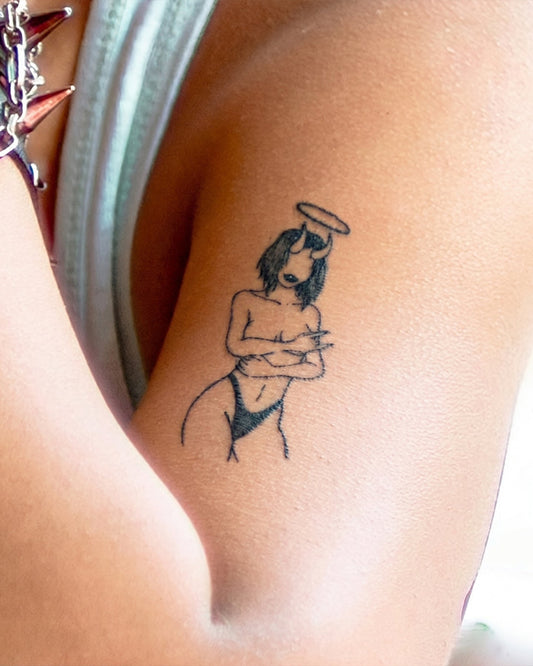 Hellgirl temporary tattoo