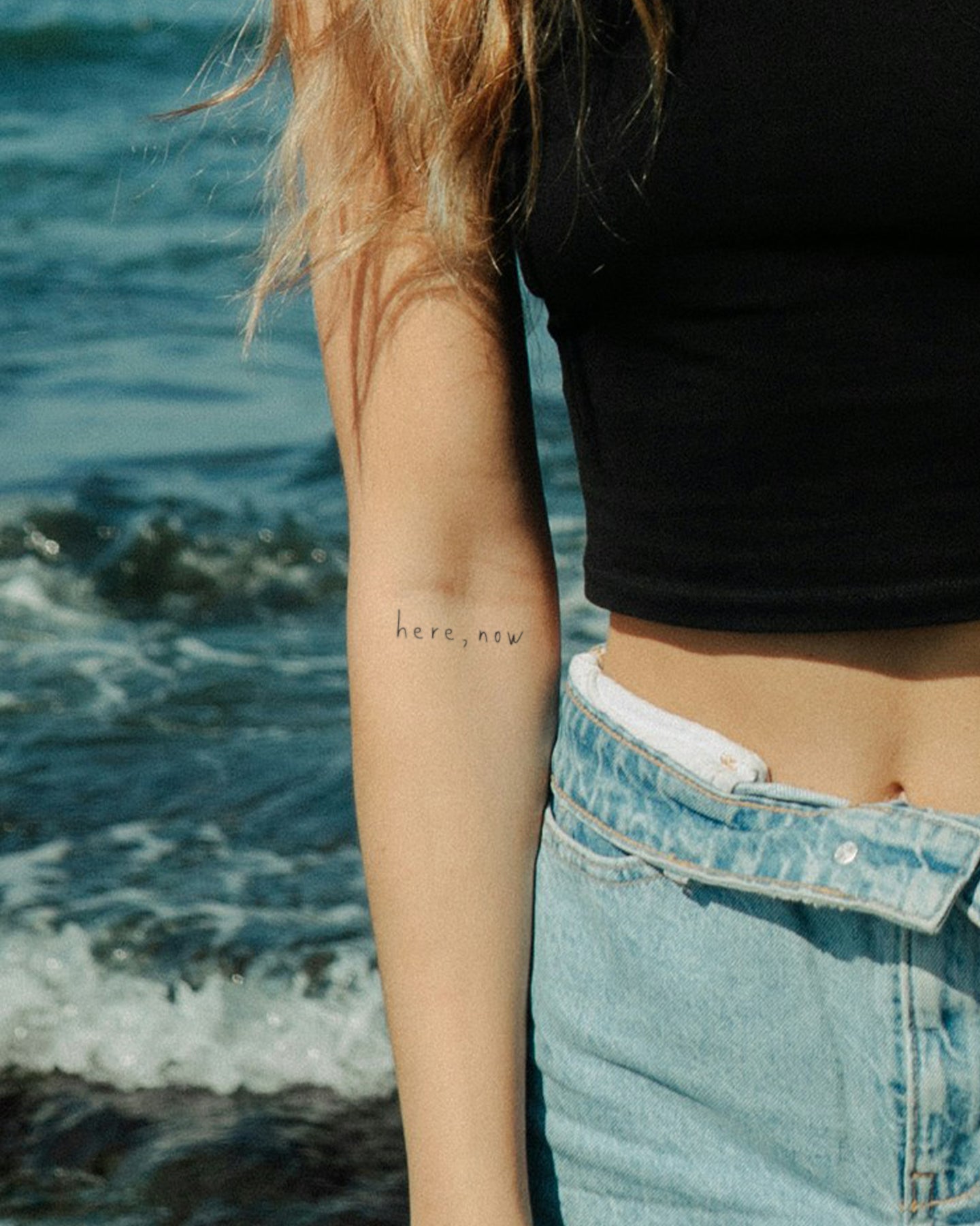 here, now temporary tattoo