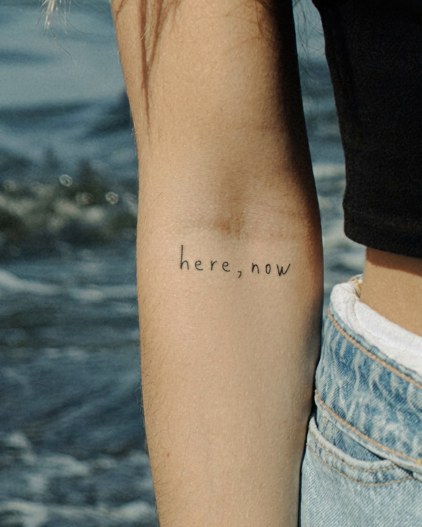 here, now temporary tattoo