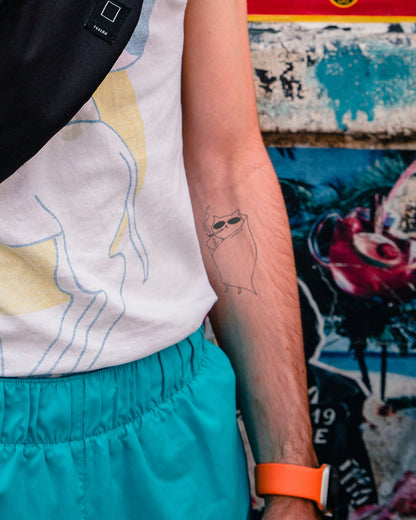 High Cat temporary tattoo