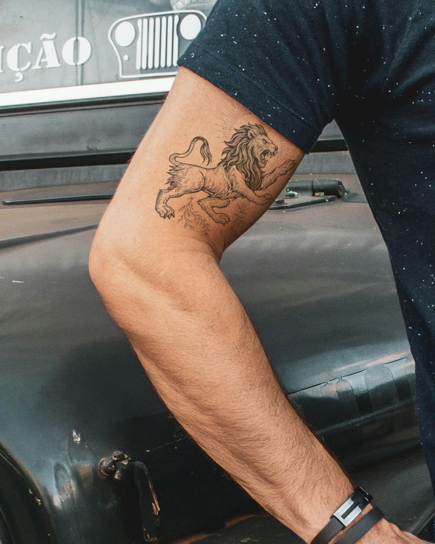 Holy Lion temporary tattoo