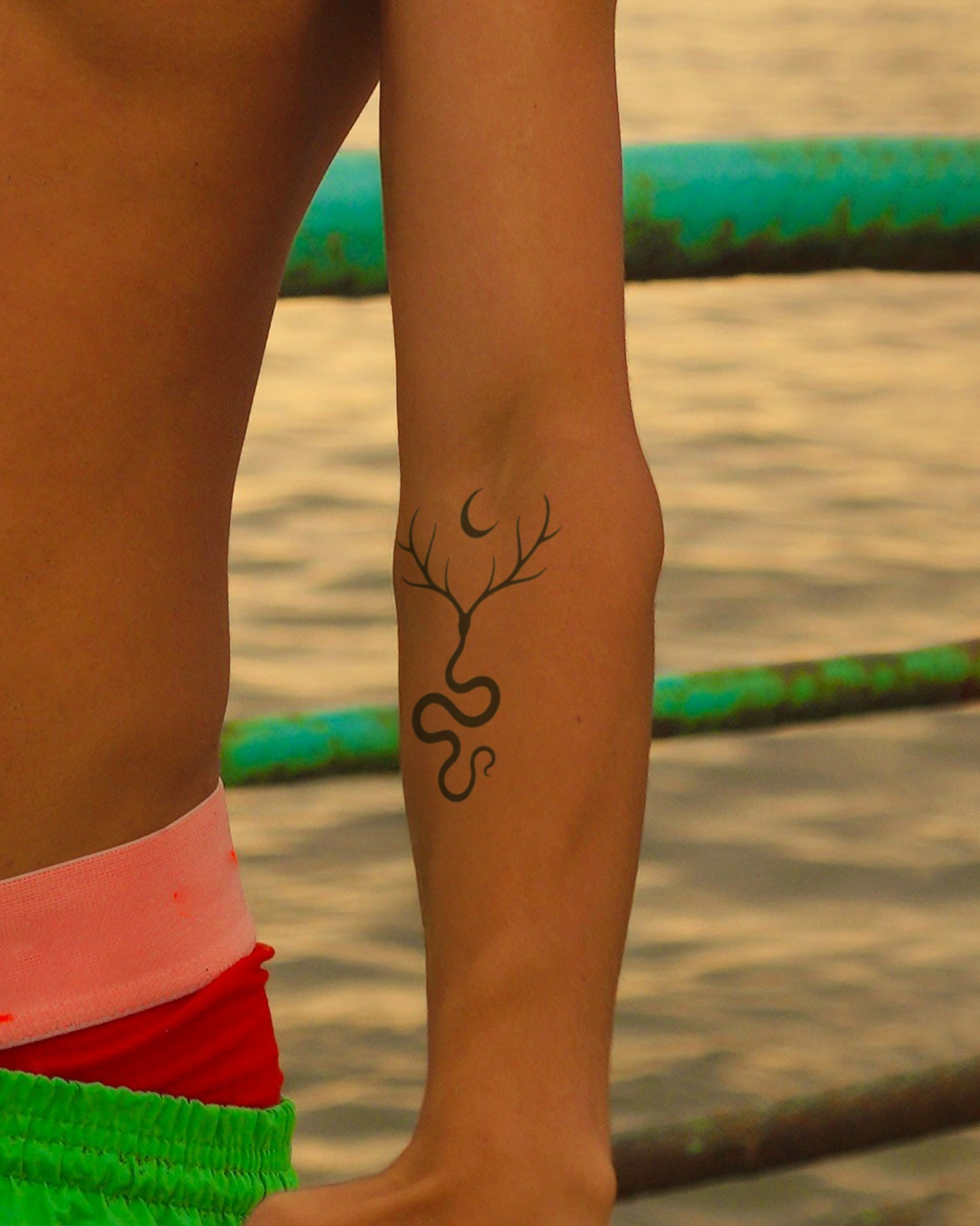 Horned Snake temporary tattoo
