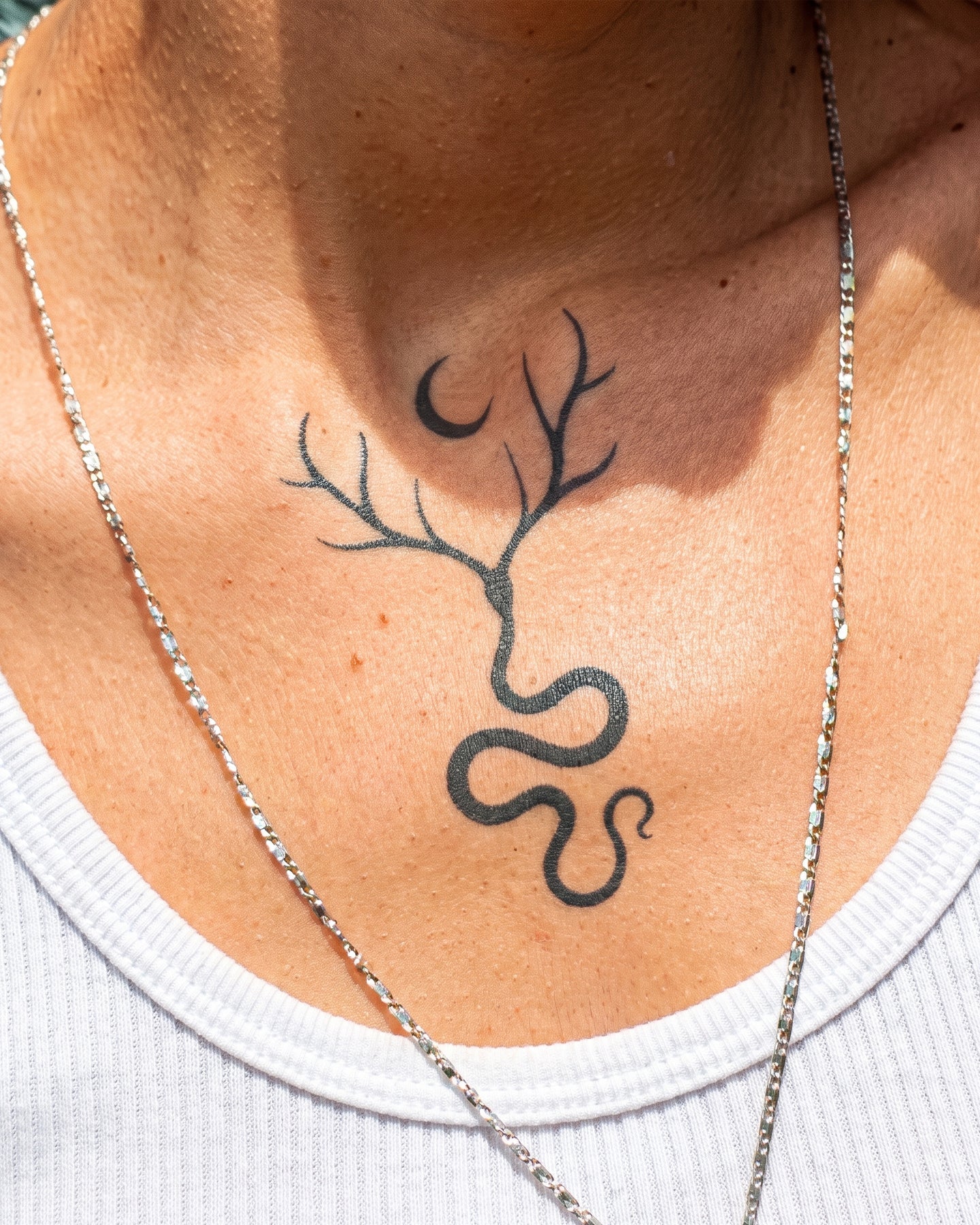Horned Snake temporary tattoo