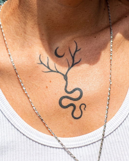 Horned Snake temporary tattoo