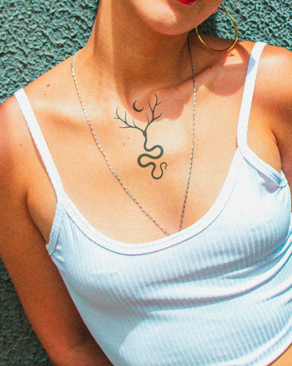 Horned Snake temporary tattoo