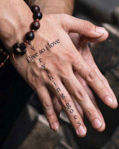 I Live So I Love (Right Hand) temporary tattoo