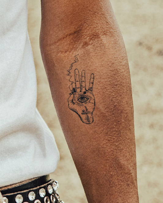 Illuminati on Weed temporary tattoo