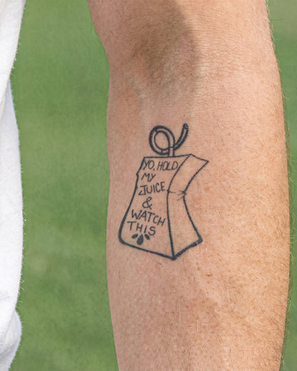 Juiced Up temporary tattoo