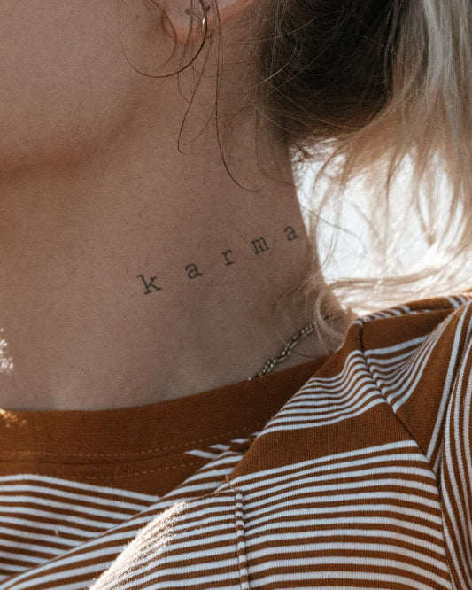 Karma Letters temporary tattoo