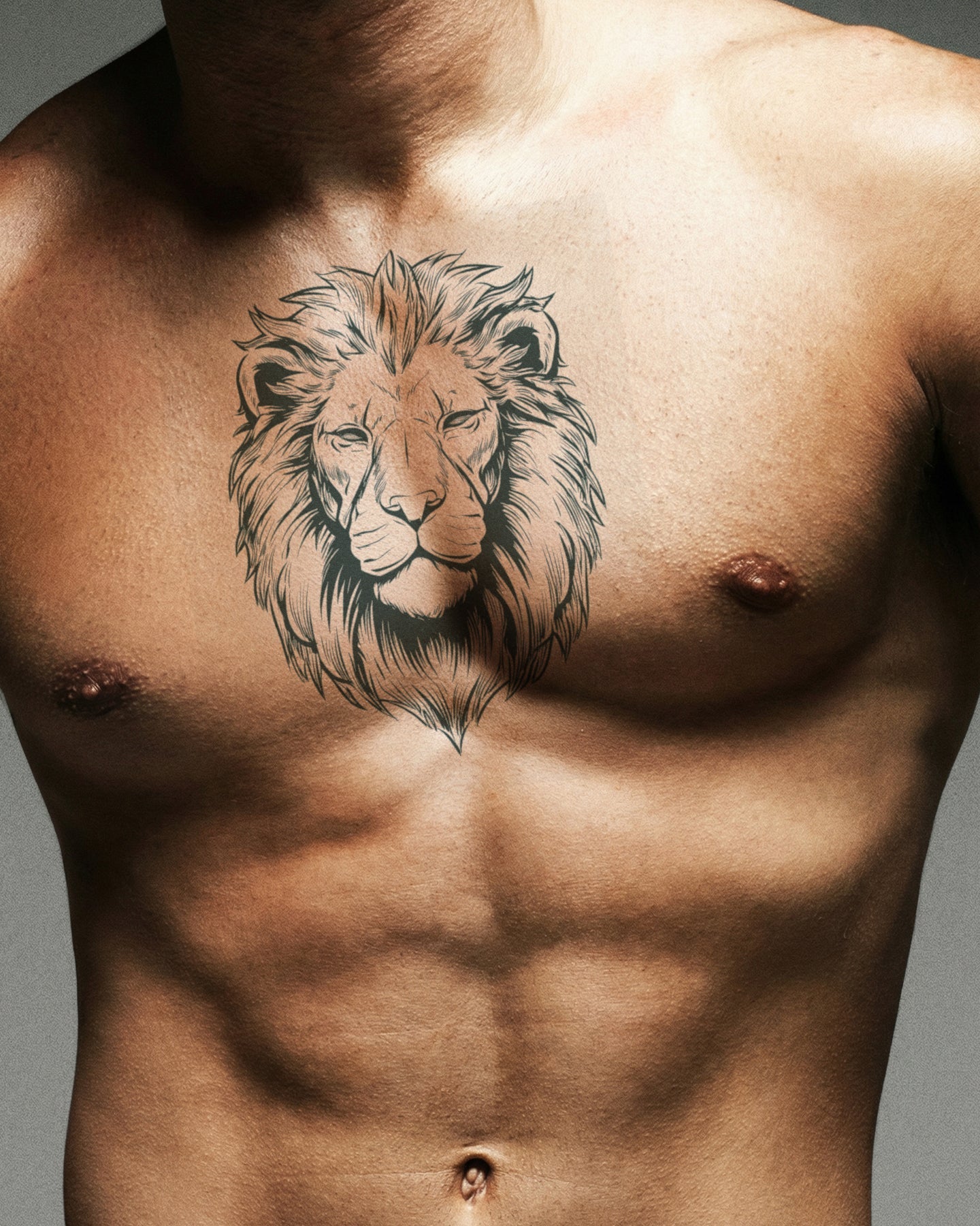 King Lion temporary tattoo