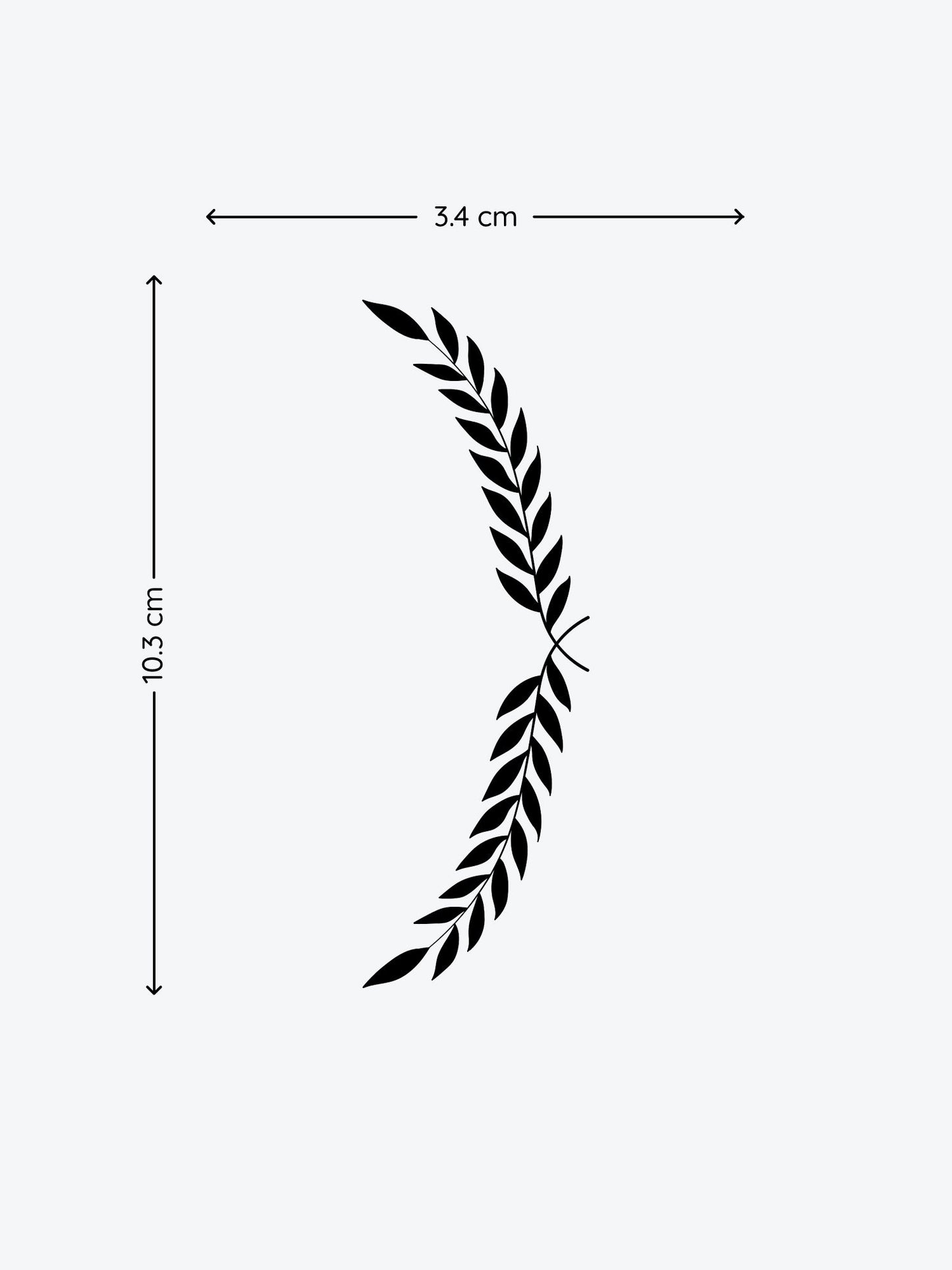 Laurel Branch Black temporary tattoo