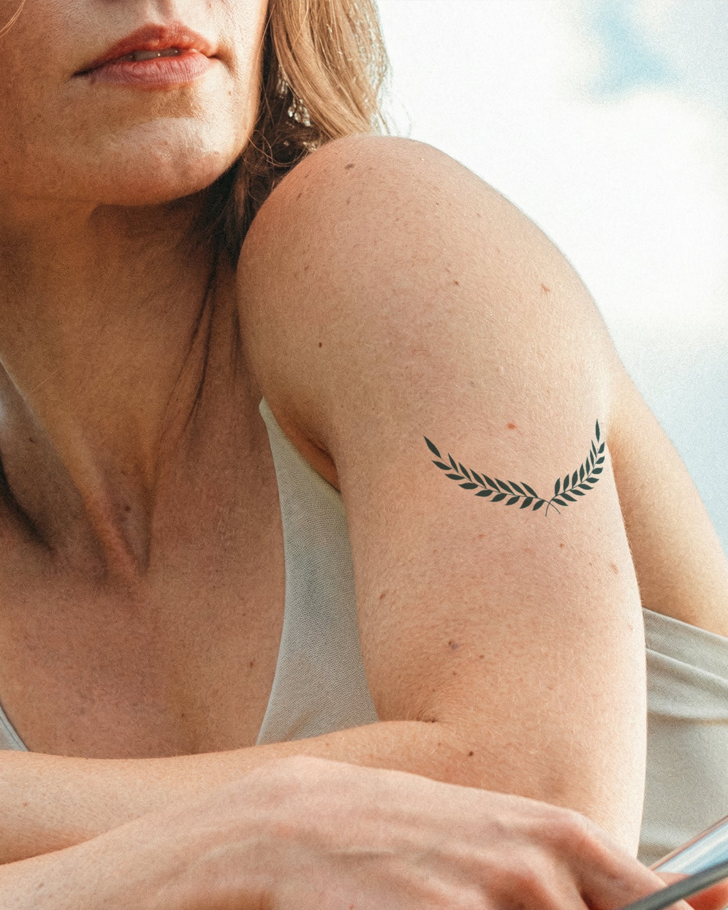 Laurel Branch Black temporary tattoo