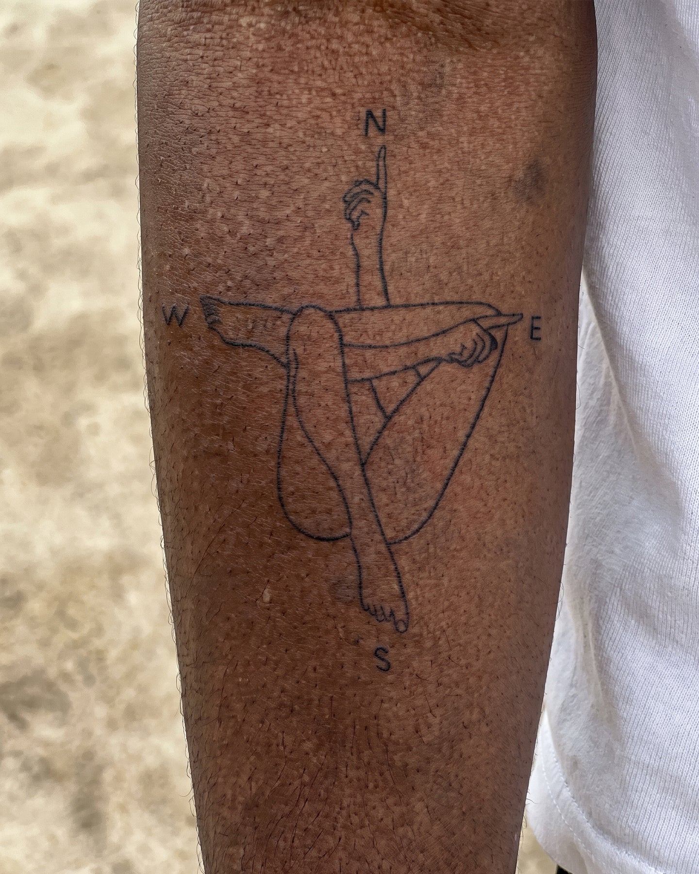 Leg Compass temporary tattoo
