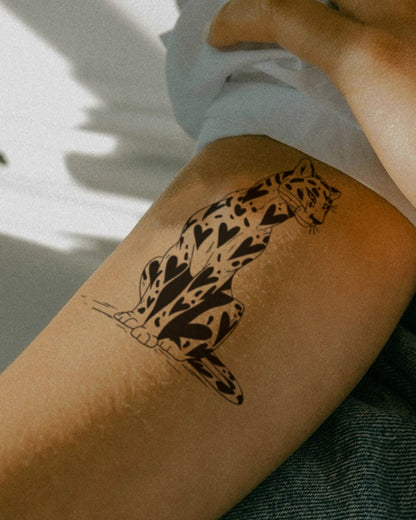 Leopard in Love temporary tattoo