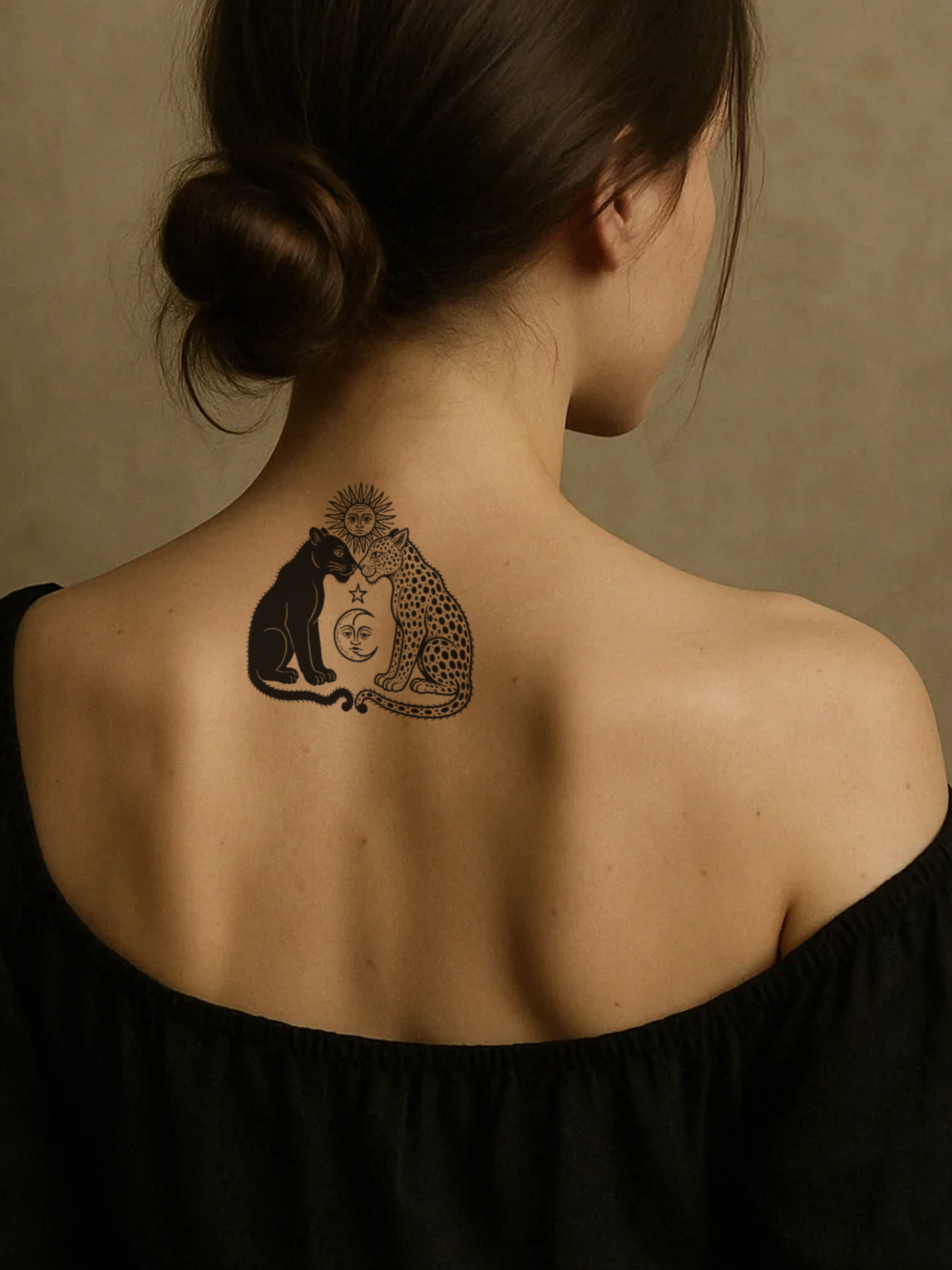 Leopards in Love temporary tattoo