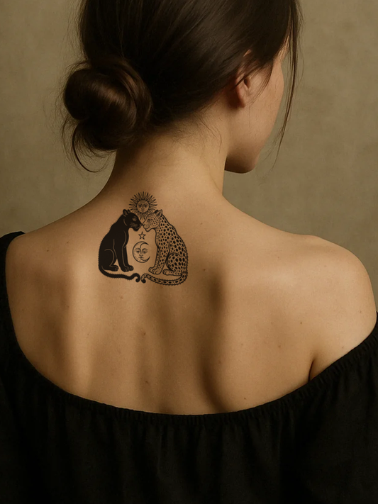 Leopards in Love temporary tattoo