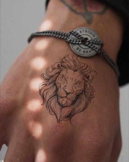 Lion Elegance temporary tattoo