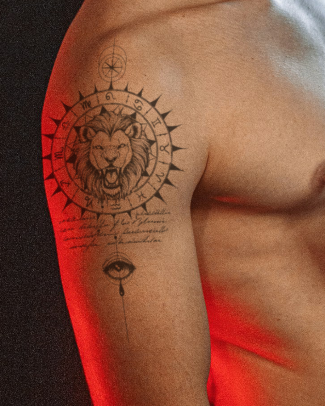 Lion Linework temporary tattoo