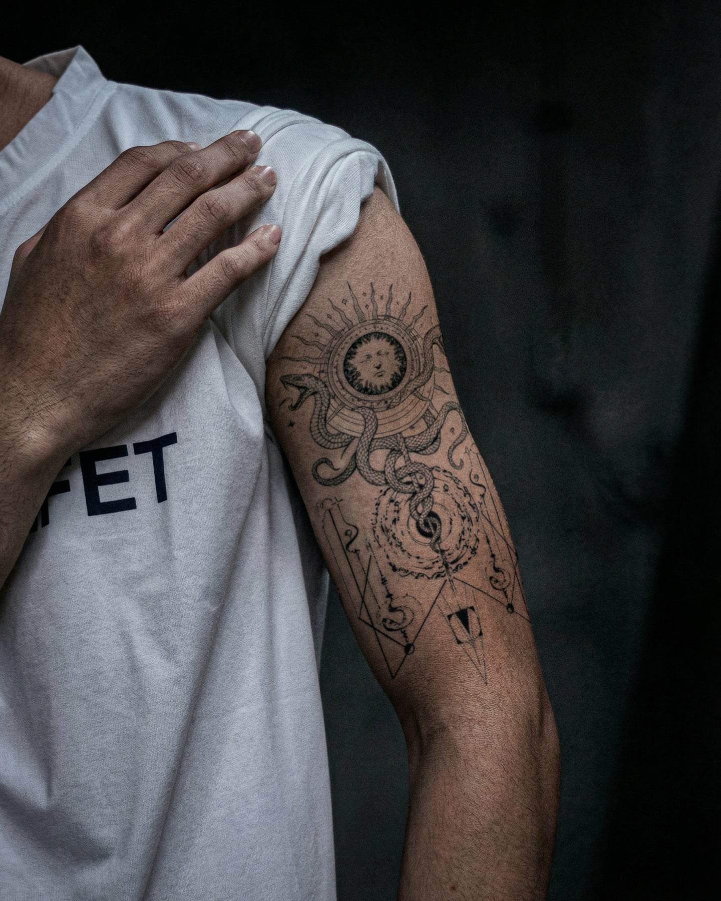 Masterpiece Snake N Moon temporary tattoo