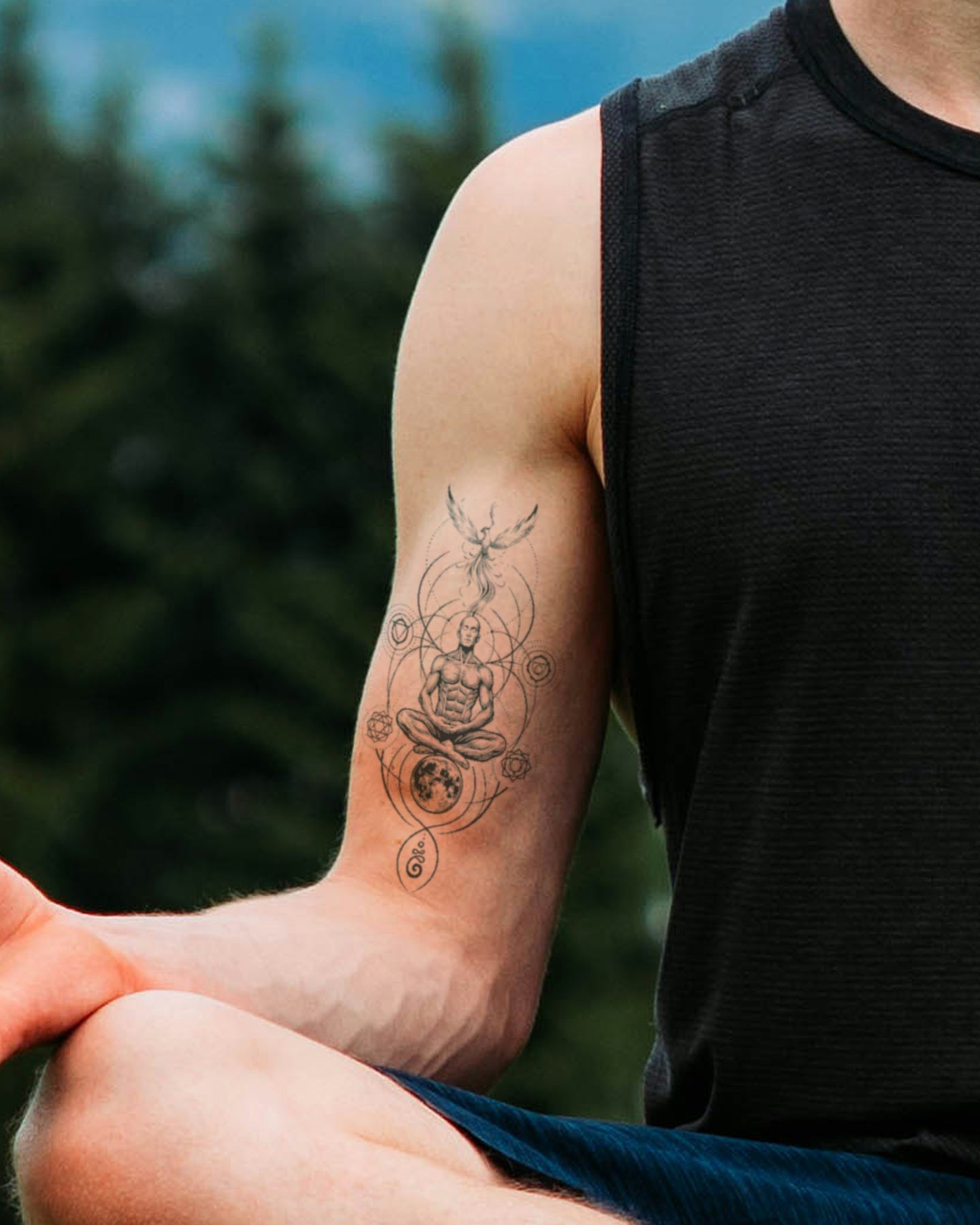 Meditation temporary tattoo