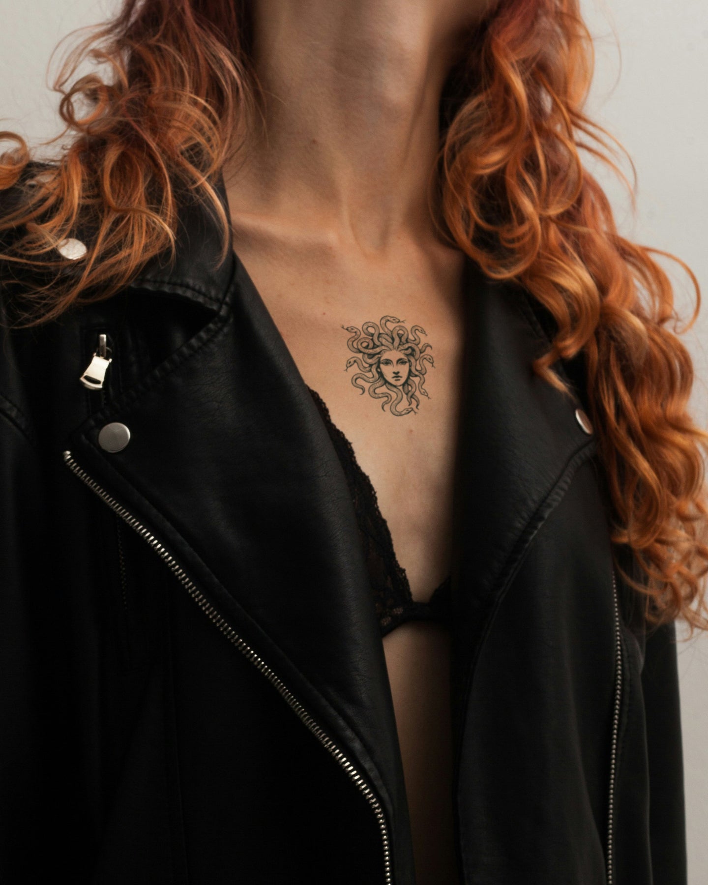 Medusa Linework temporary tattoo