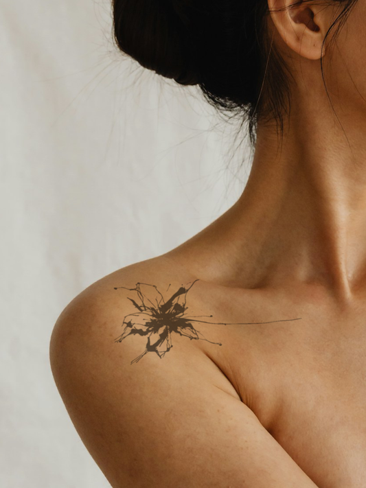 Midnight Bloom temporary tattoo