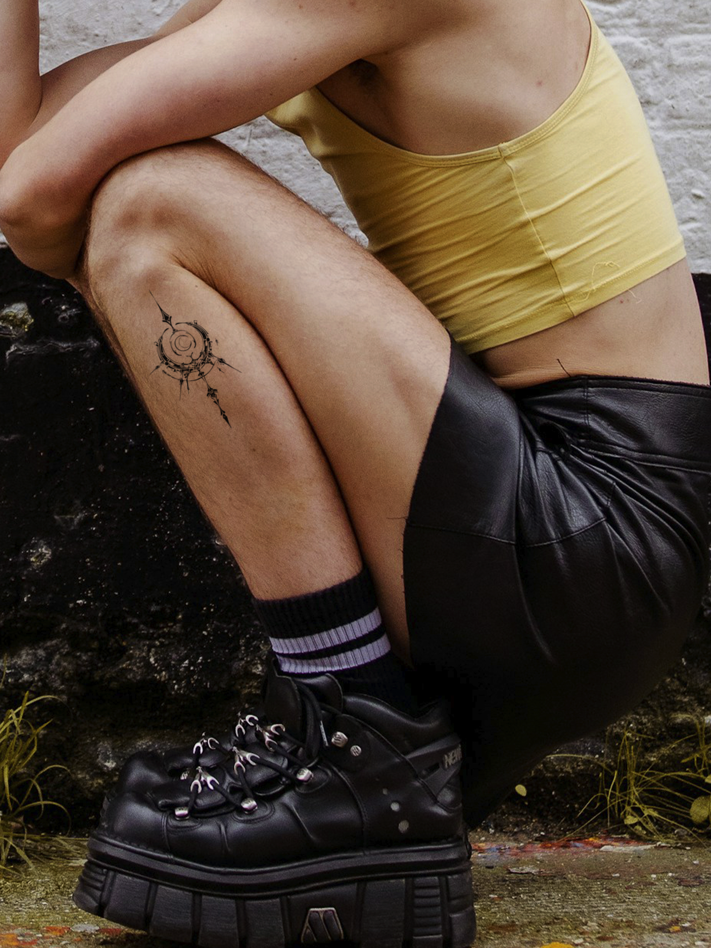 Moon Asemic temporary tattoo