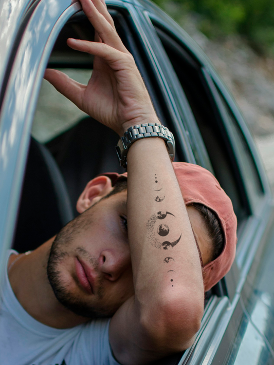 Moon in a Moon temporary tattoo