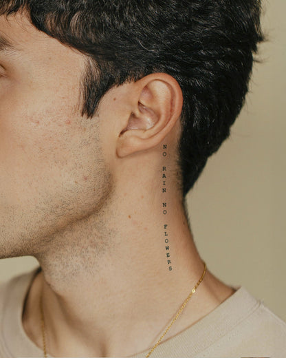 No Rain No Flowers temporary tattoo