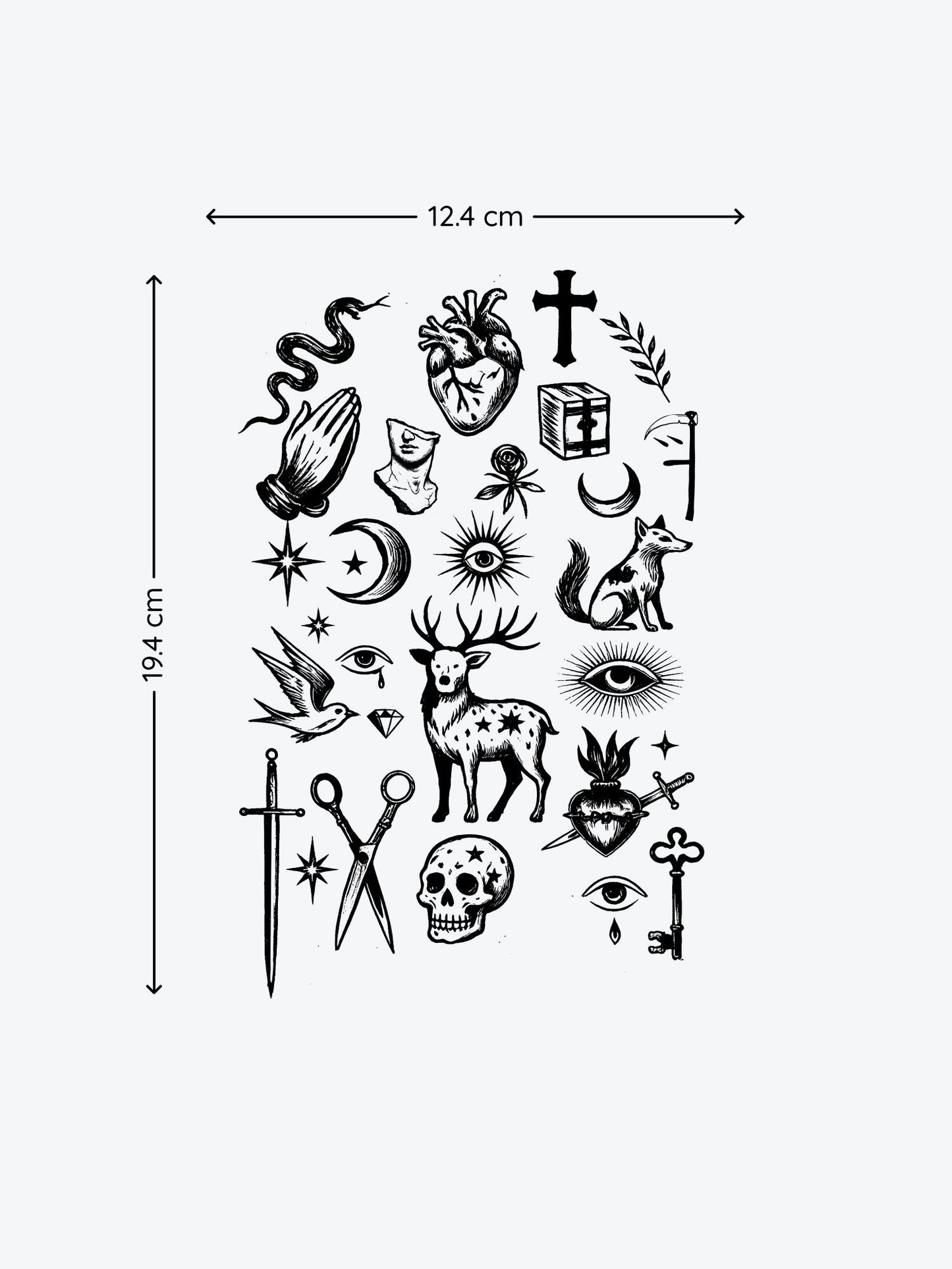 Occult Garden Bundle (26 Tattoos) temporary tattoo