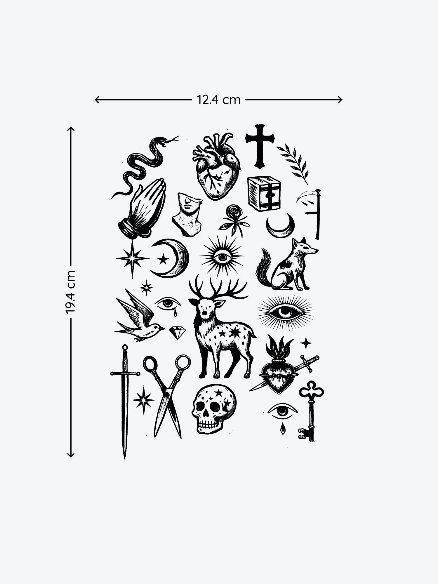 Occult Garden Bundle (26 Tattoos) temporary tattoo