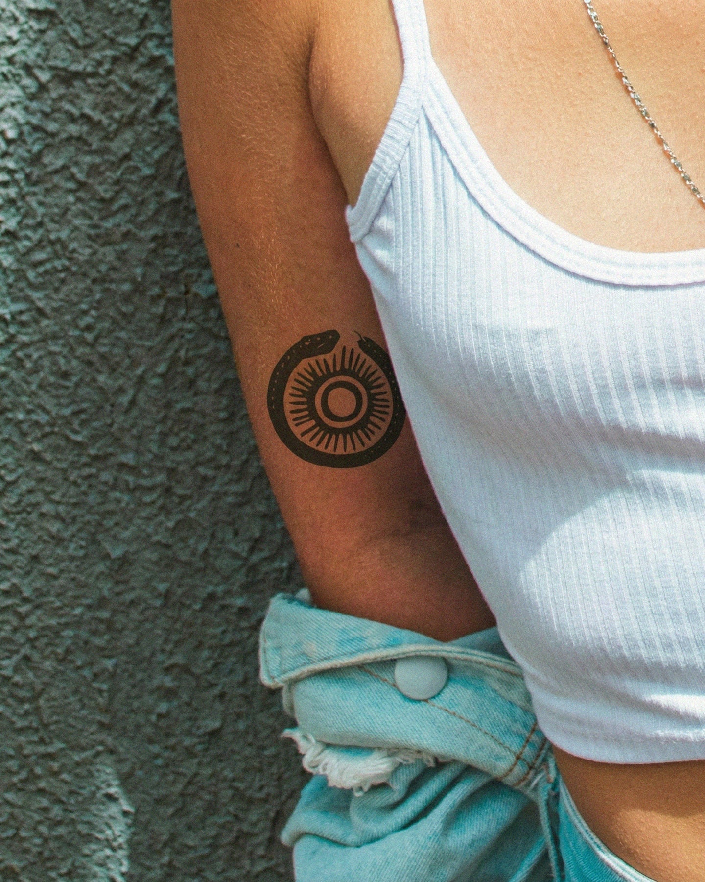 Ouroboros Snake temporary tattoo