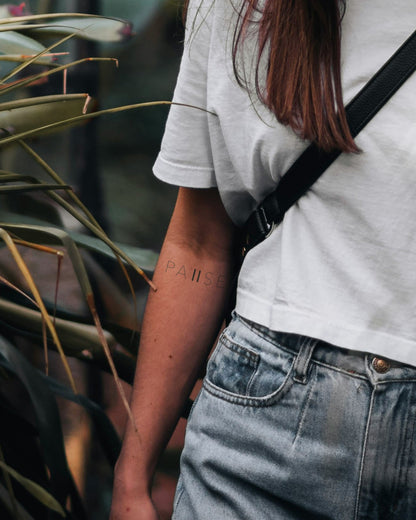 Pause temporary tattoo