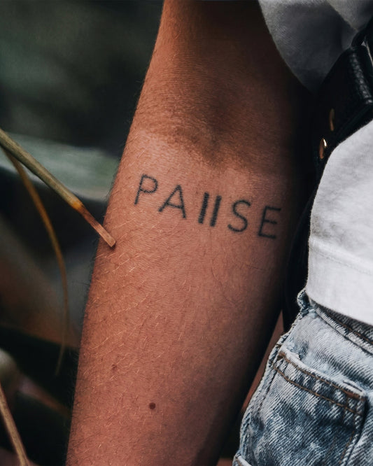 Pause temporary tattoo