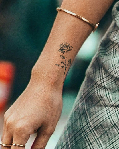 Rose Dotwork temporary tattoo