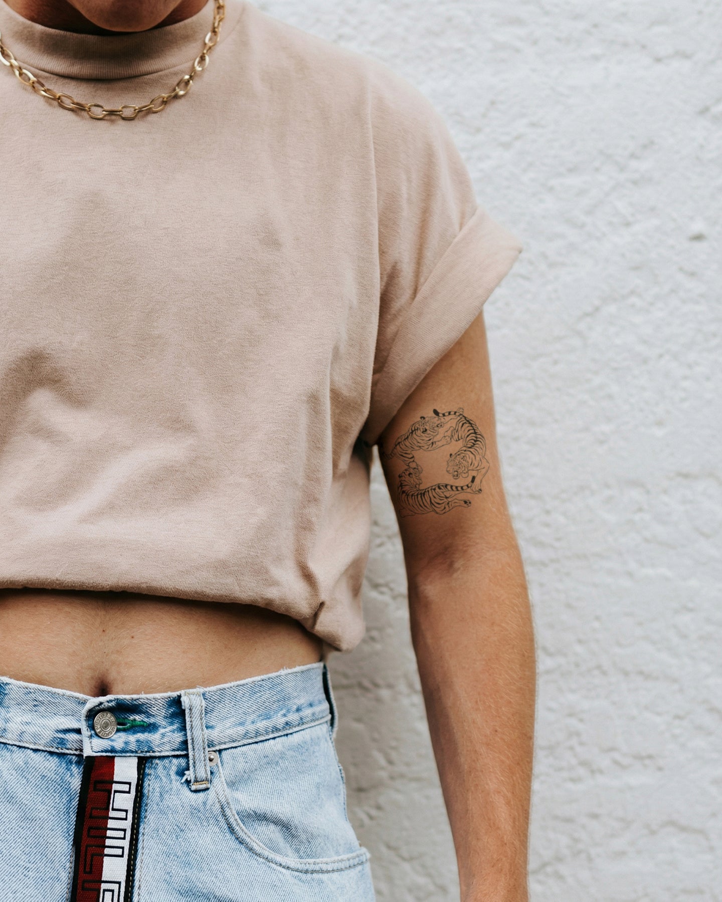 Running Tigers temporary tattoo