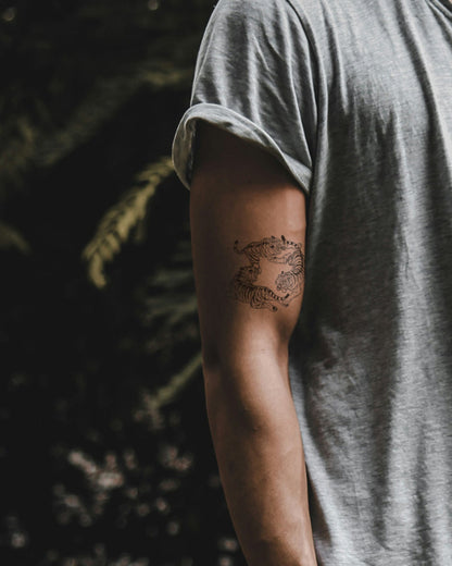 Running Tigers temporary tattoo