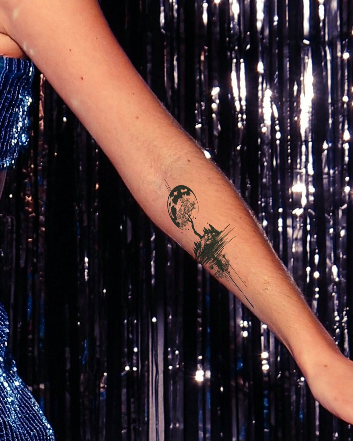 Sakura Moon temporary tattoo